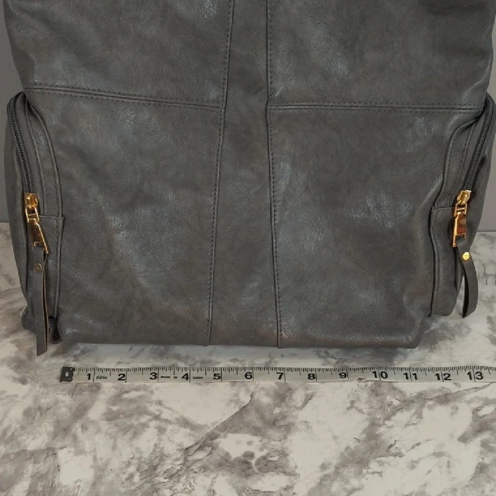 Dani & Em Gray Backpack Purse Gold Hardware